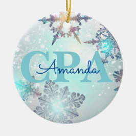 Ornamento De Cerâmica Nome Personalizado do Floco de Neve Azul Gce CPA G