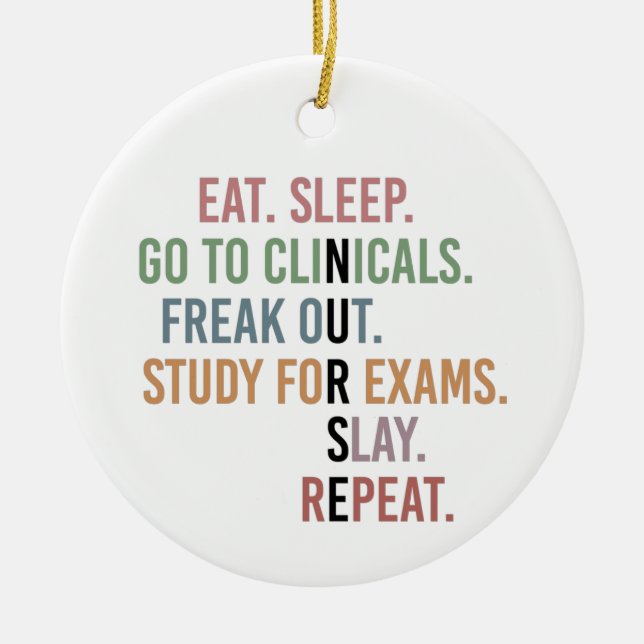 Ornamento De Cerâmica Nome Personalizado Enfermeiro Enfermeiro Enfermeir (Frente)