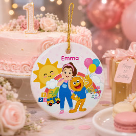 Ornamento De Cerâmica Nome Personalizado Fofo para Criança Pré-Escolar M