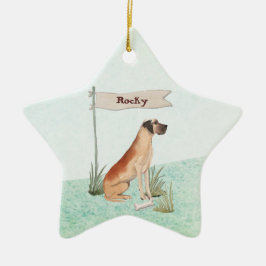 Ornamento De Cerâmica Nome Personalizado - Grande Cão de Pet do Painel