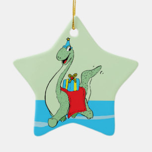 Ornamento De Cerâmica Nome Personalizado, Menino, Dinossauro de Aniversá