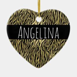 Ornamento De Cerâmica Nome Personalizado para Impressão em Zebra Negra D