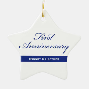 Ornamento De Cerâmica Nome Personalizado, Primeiro Aniversário de Casame