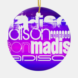 Ornamento De Cerâmica Nome Personalizado; Rosa, Violeta Azul, Magenta, P