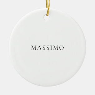 Ornamento De Cerâmica Nome Próprio Decorativo Chic Simples Preto Branco