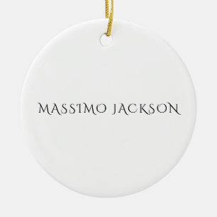 Ornamento De Cerâmica Nome Próprio Decorativo Chic Simples Preto Branco