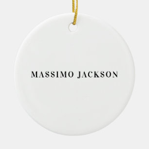 Ornamento De Cerâmica Nome Próprio Decorativo Minimalista Preto Branco