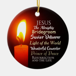 Ornamento De Cerâmica Nomes de Jesus Natal, Príncipe da Paz, Salvador
