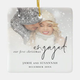 Ornamento De Cerâmica Nomes de Script de Sobreposição de Fotos 1 rua Env