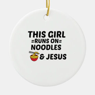 ORNAMENTO DE CERÂMICA NOODLES E JESUS