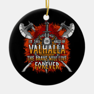 Ornamento De Cerâmica Nórdicos Viking Halls de Valhalla Brave Vivem par