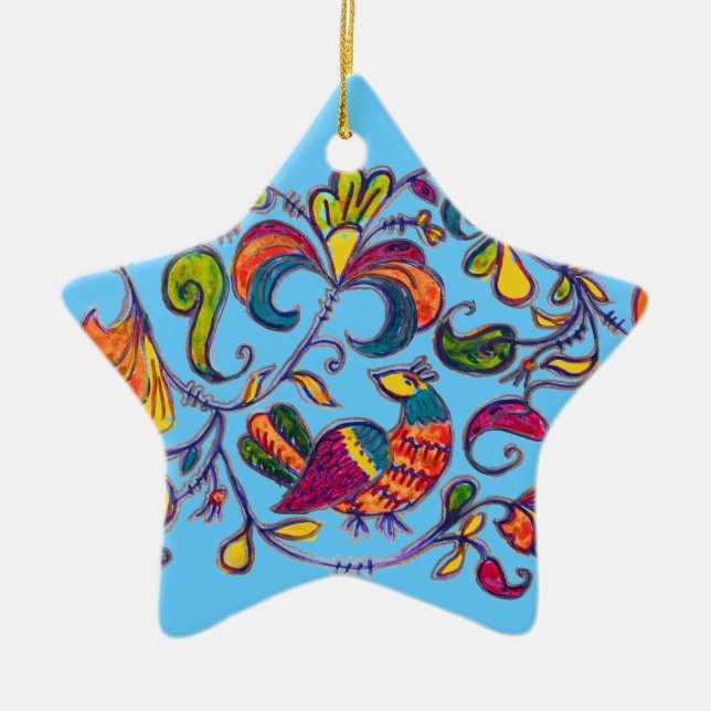 Ornamento De Cerâmica Norte Bird por Alexandra Cook (Frente)