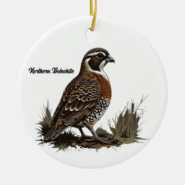 Ornamento De Cerâmica Norte Bobwhite (Frente)