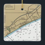 Ornamento De Cerâmica North Myrtle Beach Chart<br><div class="desc">Enfeites de natal North Myrtle Beach SC feito com gráfico NOAA.</div>