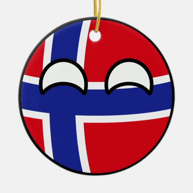 Ornamento De Cerâmica Noruega Geeky de tensão engraçada Countryball (Frente)