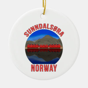 Ornamento De Cerâmica Noruega Sunndalsøra Viagem Norueguês