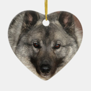 Ornamento De Cerâmica Norueguês Elkhound