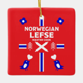Ornamento De Cerâmica Norueguês - Esquerda Flatpão Apron