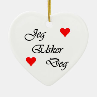 Ornamento De Cerâmica Norueguês "eu te amo graus" de Norsk "Jeg Elsker "
