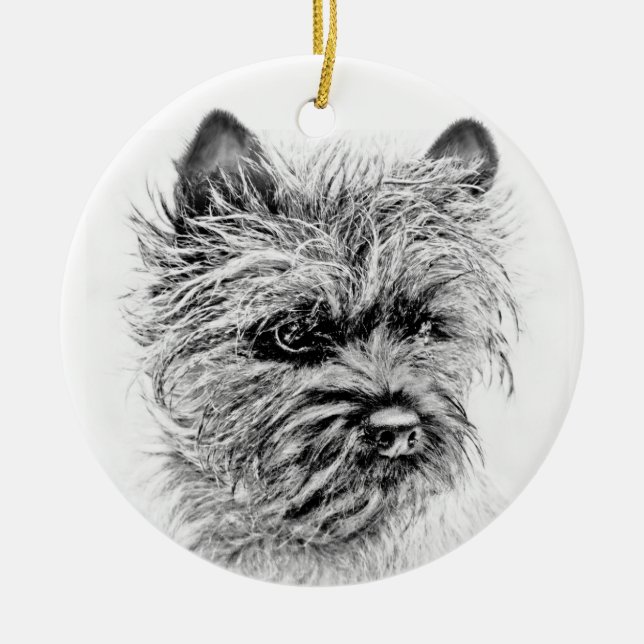 Ornamento De Cerâmica Norwich Terrier (Frente)