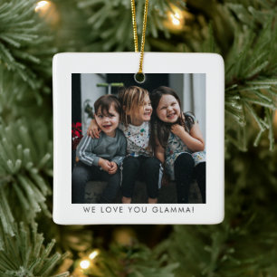 Ornamento De Cerâmica Nós Amamos Você Glamma Netos Foto Presente de Nata