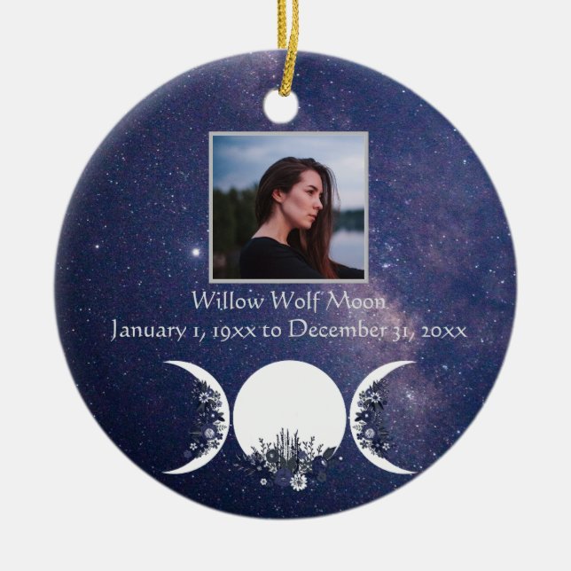 Ornamento De Cerâmica Nos Braços da Deusa Pagan Memorial Ornament (Frente)