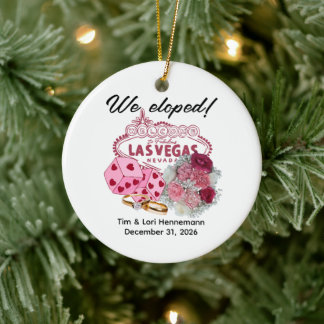 Ornamento De Cerâmica NÓS FUGINOS PARA CASAR! Anúncio de Casamento com T