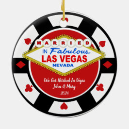 Ornamento De Cerâmica Nós nos Casamos no Ornament de Vegas