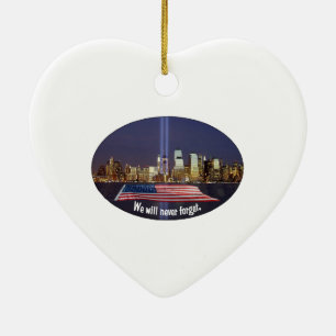 Ornamento De Cerâmica Nós nunca esqueceremos o tributo 9-11