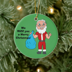 Ornamento De Cerâmica Nós Rizz Você um Natal Feliz Papai Noel Personaliz