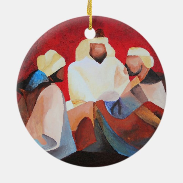 Ornamento De Cerâmica Nós Três Reis Os Sábios Do Natal (Traseira)