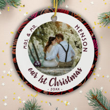 Nossa foto de casal recém-casado no 1º Natal