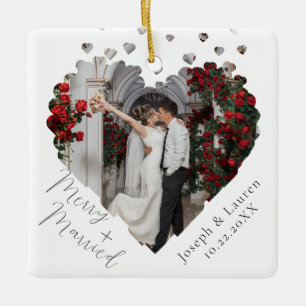 Ornamento De Cerâmica Nossa primeira Feliz de Natal + cerâmica casada
