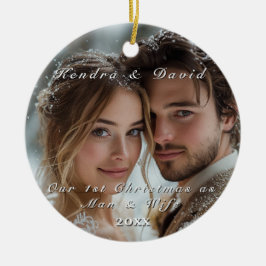 Ornamento De Cerâmica Nossa Primeira Foto Pessoal de Natal
