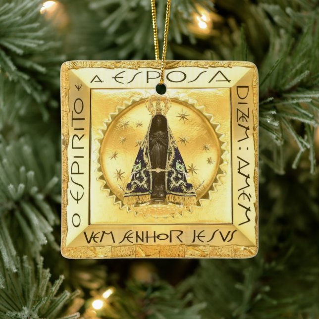 Ornamento De Cerâmica Nossa Senhora da Conceição Aparecida (Árvore)