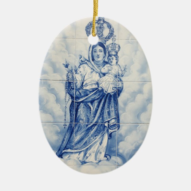 Ornamento De Cerâmica Nossa senhora da paz (Frente)