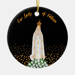 Ornamento De Cerâmica Nossa Senhora da Procissão Fátima de Velas