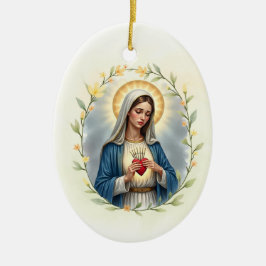 Ornamento De Cerâmica Nossa Senhora das Dores Paz e Bênçãos de Deus