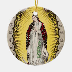 Ornamento De Cerâmica Nossa Senhora de Guadalupe