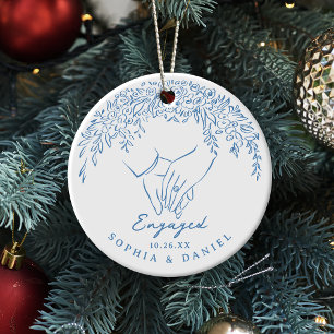 Ornamento De Cerâmica Nossas Primeiras Mãos Caprichosas de Natal Engajad