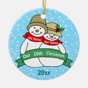 Ornamento De Cerâmica Nosso 10o Natal