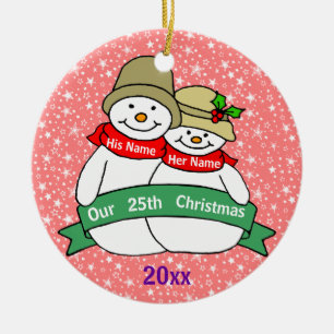 Ornamento De Cerâmica Nosso 25o Natal