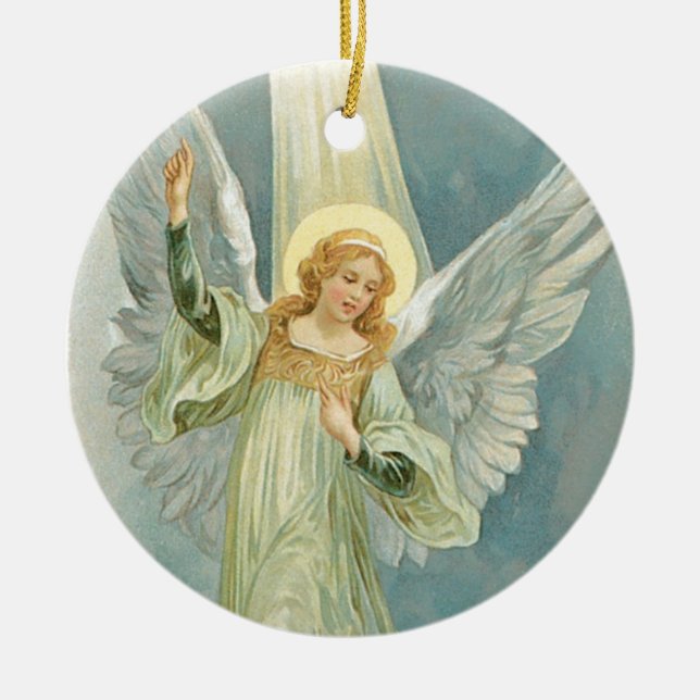 Ornamento De Cerâmica Nosso Anjo de Natal (Frente)