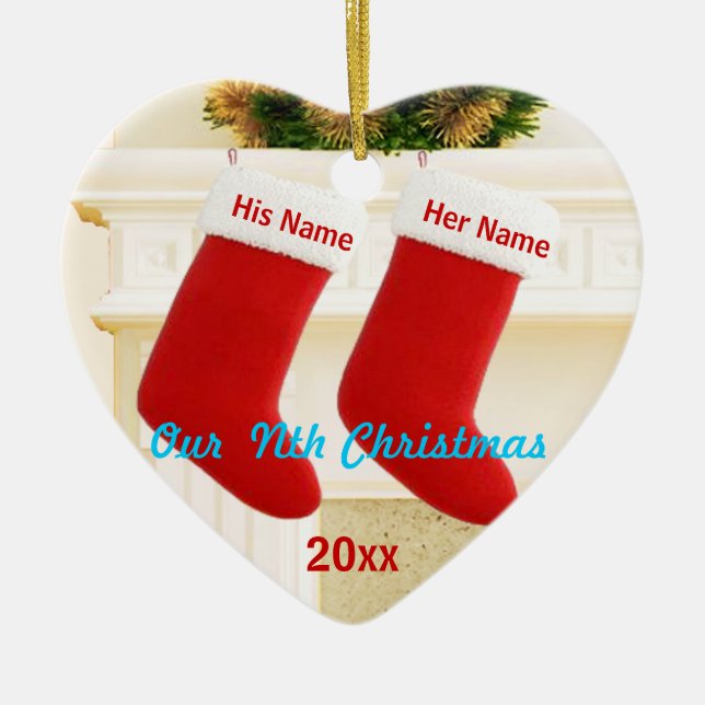 Ornamento De Cerâmica Nosso Nth Natal (Frente)