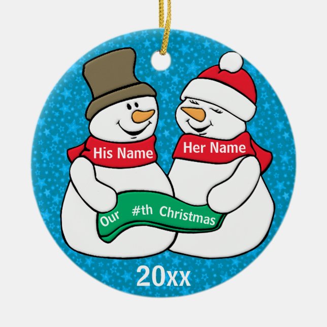 Ornamento De Cerâmica Nosso Nth Natal (Frente)