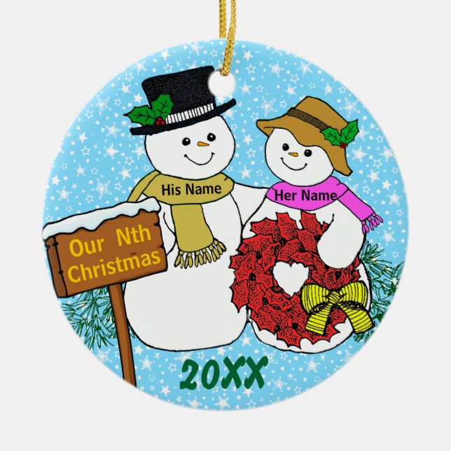 Ornamento De Cerâmica Nosso Nth Natal (Frente)