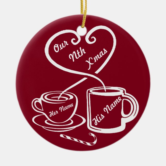 Ornamento De Cerâmica Nosso Nth Natal (Frente)