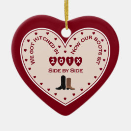 Ornamento De Cerâmica Nosso País Casado de Natal de 1rua Oeste