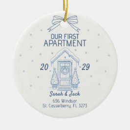 Ornamento De Cerâmica Nosso Primeiro Apartamento Ano e Nomes Personaliza