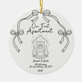 Ornamento De Cerâmica Nosso Primeiro Apartamento Ano e Nomes Personaliza